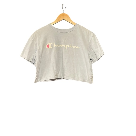 Champion Women's Light Blue Crop Top - Picture 2 of 3